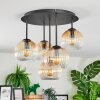 Koyoto Plafondlamp, Kogellampje 41 cm Amber, Duidelijk, 5-lichts