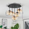 Koyoto Plafondlamp, Kogellampje 41 cm Amber, Duidelijk, 5-lichts
