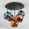 Ripoll Plafondlamp, Kogellampje Blauw, Goud, Koperkleurig, 5-lichts