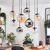 Gastor Hanglamp, Kogellampje, Hanglamp Amber, Chroom, Duidelijk, Rookkleurig, 8-lichts