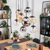 Gastor Hanglamp, Kogellampje, Hanglamp Amber, Chroom, Duidelijk, Rookkleurig, 8-lichts