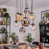 Gastor Hanglamp, Kogellampje, Hanglamp Amber, Chroom, Duidelijk, Rookkleurig, 8-lichts