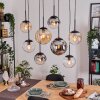 Gastor Hanglamp, Kogellampje, Hanglamp Amber, Duidelijk, Rookkleurig, 8-lichts