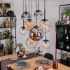 Gastor Hanglamp, Kogellampje, Hanglamp Amber, Duidelijk, Rookkleurig, 8-lichts