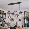Gastor Hanglamp, Kogellampje, Hanglamp Chroom, Duidelijk, Rookkleurig, 8-lichts