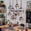 Gastor Hanglamp, Kogellampje, Hanglamp Chroom, Duidelijk, Rookkleurig, 8-lichts