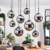Gastor Hanglamp, Kogellampje, Hanglamp Chroom, Rookkleurig, 8-lichts