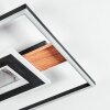 Hadel Plafondlamp LED houtlook, Zwart, 1-licht