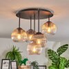Koyoto Plafondlamp, Kogellampje 45 cm Amber, Duidelijk, Rookkleurig, 5-lichts