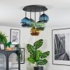 Koyoto Plafondlamp, Kogellampje 45 cm Blauw, Goud, Groen, 5-lichts