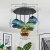 Koyoto Plafondlamp, Kogellampje 45 cm Blauw, Goud, Groen, 5-lichts