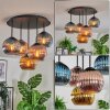 Koyoto Plafondlamp, Kogellampje 45 cm Blauw, Goud, Koperkleurig, 5-lichts