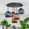 Koyoto Plafondlamp, Kogellampje 45 cm Blauw, Goud, Koperkleurig, 5-lichts