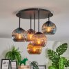Koyoto Plafondlamp, Kogellampje 45 cm Blauw, Goud, Koperkleurig, 5-lichts