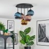 Koyoto Plafondlamp, Kogellampje 45 cm Blauw, Goud, Koperkleurig, 5-lichts