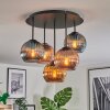 Koyoto Plafondlamp, Kogellampje 45 cm Blauw, Goud, Koperkleurig, 5-lichts
