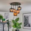 Koyoto Plafondlamp, Kogellampje 45 cm Blauw, Goud, Koperkleurig, 5-lichts