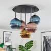 Koyoto Plafondlamp, Kogellampje 45 cm Blauw, Goud, Koperkleurig, 5-lichts