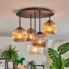 Ripoll Plafondlamp, Kogellampje Amber, Duidelijk, Rookkleurig, 5-lichts