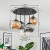 Ripoll Plafondlamp, Kogellampje Amber, Duidelijk, Rookkleurig, 5-lichts