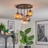 Ripoll Plafondlamp, Kogellampje Amber, Duidelijk, Rookkleurig, 5-lichts