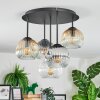 Ripoll Plafondlamp, Kogellampje Amber, Duidelijk, Rookkleurig, 5-lichts