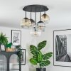 Ripoll Plafondlamp, Kogellampje Amber, Duidelijk, Rookkleurig, 5-lichts
