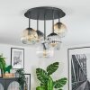 Ripoll Plafondlamp, Kogellampje Amber, Duidelijk, Rookkleurig, 5-lichts