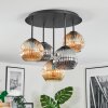 Ripoll Plafondlamp, Kogellampje Amber, Rookkleurig, 5-lichts