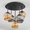 Ripoll Plafondlamp, Kogellampje Amber, Rookkleurig, 5-lichts
