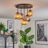 Ripoll Plafondlamp, Kogellampje Amber, Rookkleurig, 5-lichts
