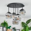 Ripoll Plafondlamp, Kogellampje Chroom, Duidelijk, Rookkleurig, 5-lichts