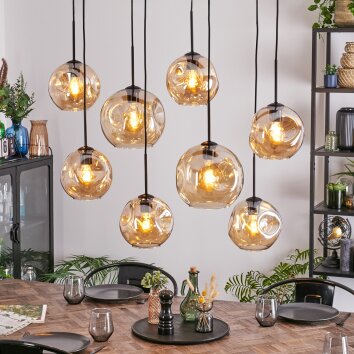 Ripoll Hanglamp, Kogellampje, Hanglamp Amber, 8-lichts