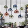 Koyoto Hanglamp, Kogellampje, Hanglamp Blauw, Groen, Duidelijk, Koperkleurig, 8-lichts
