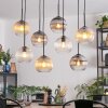 Koyoto Hanglamp, Kogellampje, Hanglamp Amber, Duidelijk, Rookkleurig, 8-lichts