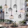 Koyoto Hanglamp, Kogellampje, Hanglamp Amber, Duidelijk, Rookkleurig, 8-lichts