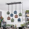 Koyoto Hanglamp, Kogellampje, Hanglamp Blauw, Groen, Koperkleurig, 8-lichts