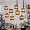 Koyoto Hanglamp, Kogellampje, Hanglamp Blauw, Groen, Koperkleurig, 8-lichts