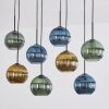 Koyoto Hanglamp, Kogellampje, Hanglamp Blauw, Goud, Groen, 8-lichts