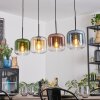 Lauden Hanglamp, Hanglamp Amber, Blauw, Groen, Duidelijk, Koperkleurig, 4-lichts