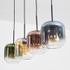 Lauden Hanglamp, Hanglamp Amber, Blauw, Groen, Duidelijk, Koperkleurig, 4-lichts