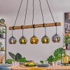 Koyoto Hanglamp, Kogellampje, Hanglamp Natuurlijke kleuren, Zwart, 5-lichts
