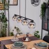 Koyoto Hanglamp, Kogellampje, Hanglamp Chroom, Duidelijk, Rookkleurig, 4-lichts