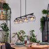 Koyoto Hanglamp, Kogellampje, Hanglamp Chroom, Duidelijk, Rookkleurig, 4-lichts