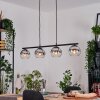 Koyoto Hanglamp, Kogellampje, Hanglamp Chroom, Duidelijk, Rookkleurig, 4-lichts