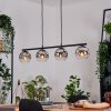 Ripoll Hanglamp, Kogellampje, Hanglamp Chroom, Duidelijk, Rookkleurig, 4-lichts