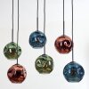 Ripoll Hanglamp, Kogellampje, Hanglamp Blauw, Groen, Koperkleurig, 6-lichts