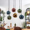 Ripoll Hanglamp, Kogellampje, Hanglamp Blauw, Goud, Groen, Koperkleurig, 6-lichts