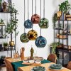 Ripoll Hanglamp, Kogellampje, Hanglamp Blauw, Goud, Groen, Koperkleurig, 6-lichts