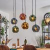 Ripoll Hanglamp, Kogellampje, Hanglamp Blauw, Goud, Groen, Koperkleurig, 6-lichts